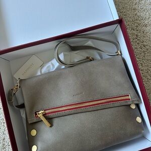 Hammitt Tan Crossbody Bag with Structured Shape and Soft Leather Material